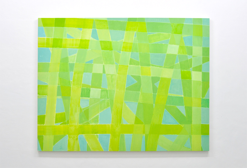 Katsuya Kobari Yellow and green cross stripes(Bamboo)