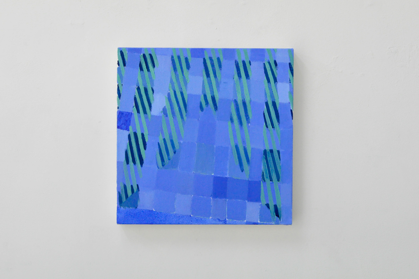 Katsuya Kobari Blue lattice and green stripes